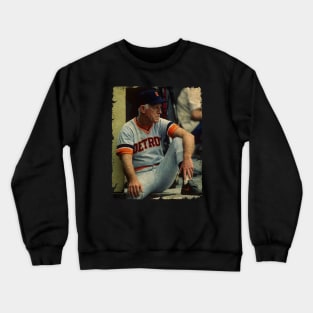 Sparky Anderson in Detroit Tigers Crewneck Sweatshirt